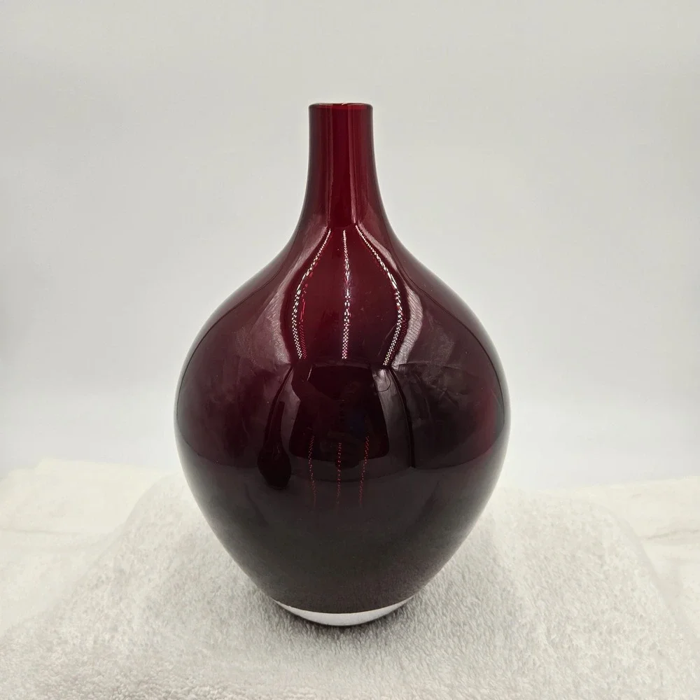 IKEA Salong Vase Set Of 2 Ruby Red Art Blown Glass Designed By Johanna Jelinek